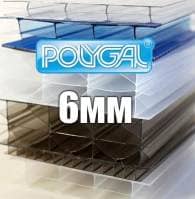 Лист стільникового полікарбонату прозорого  (POLYGAL), 6 мм
